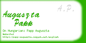 auguszta papp business card